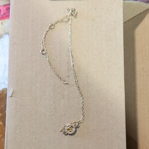 Delicate Short Gold Tone Necklace With Letter M